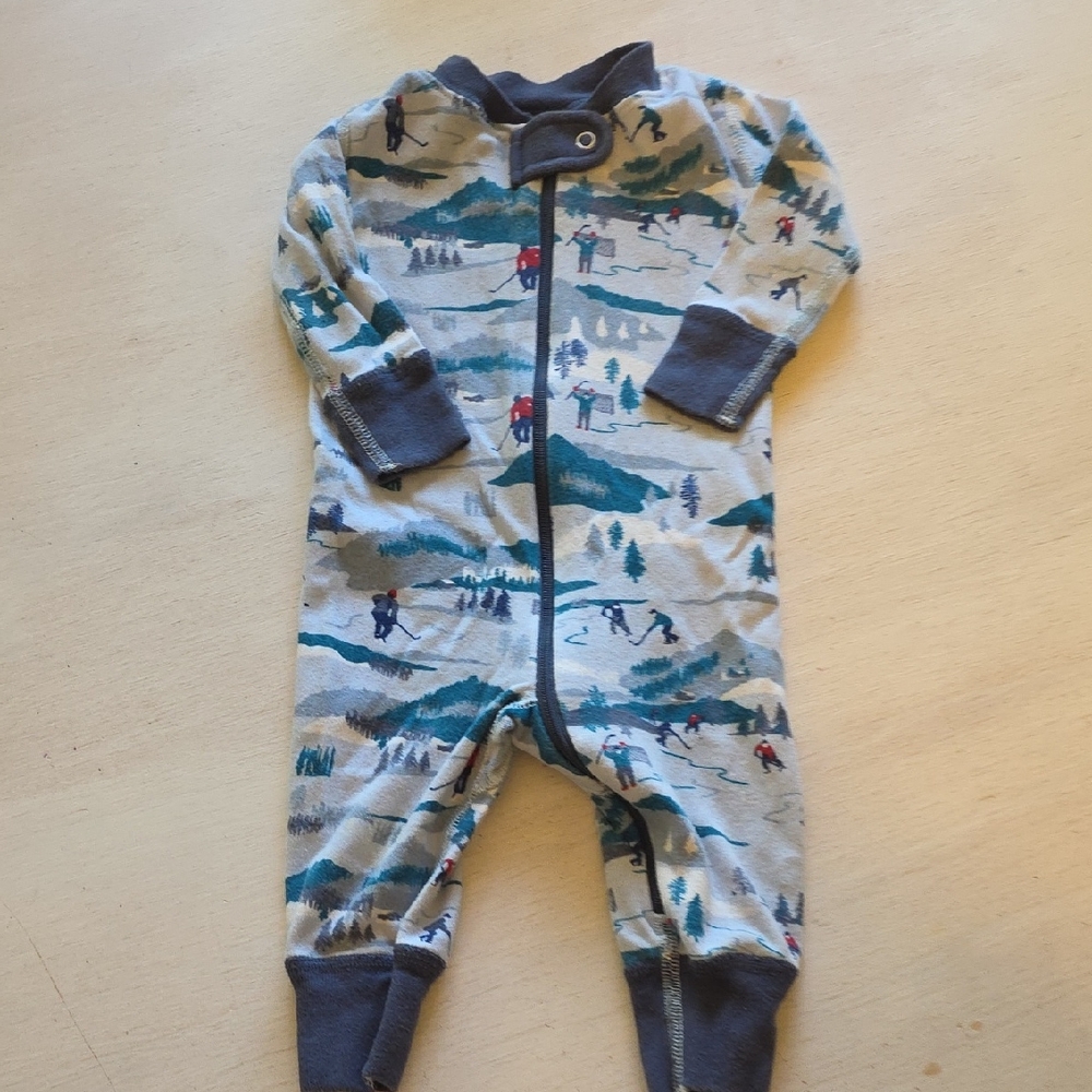 Hanna Andersson Blue and Gray Scenic‎ Kids Footie